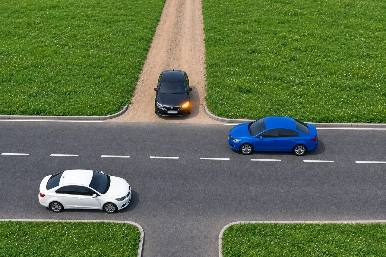 Qora avtomobil qaysi transport vositasiga yo'l berishi kerak?